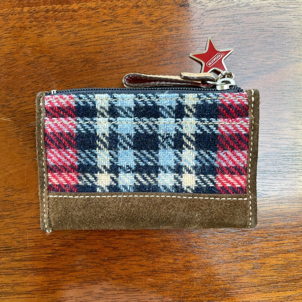 Plaid coach mini wallet